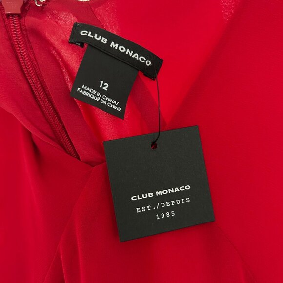 Club Monaco Zorbina Gypsy Red Dress Bohemian Chic Size 12 - Picture 6 of 7